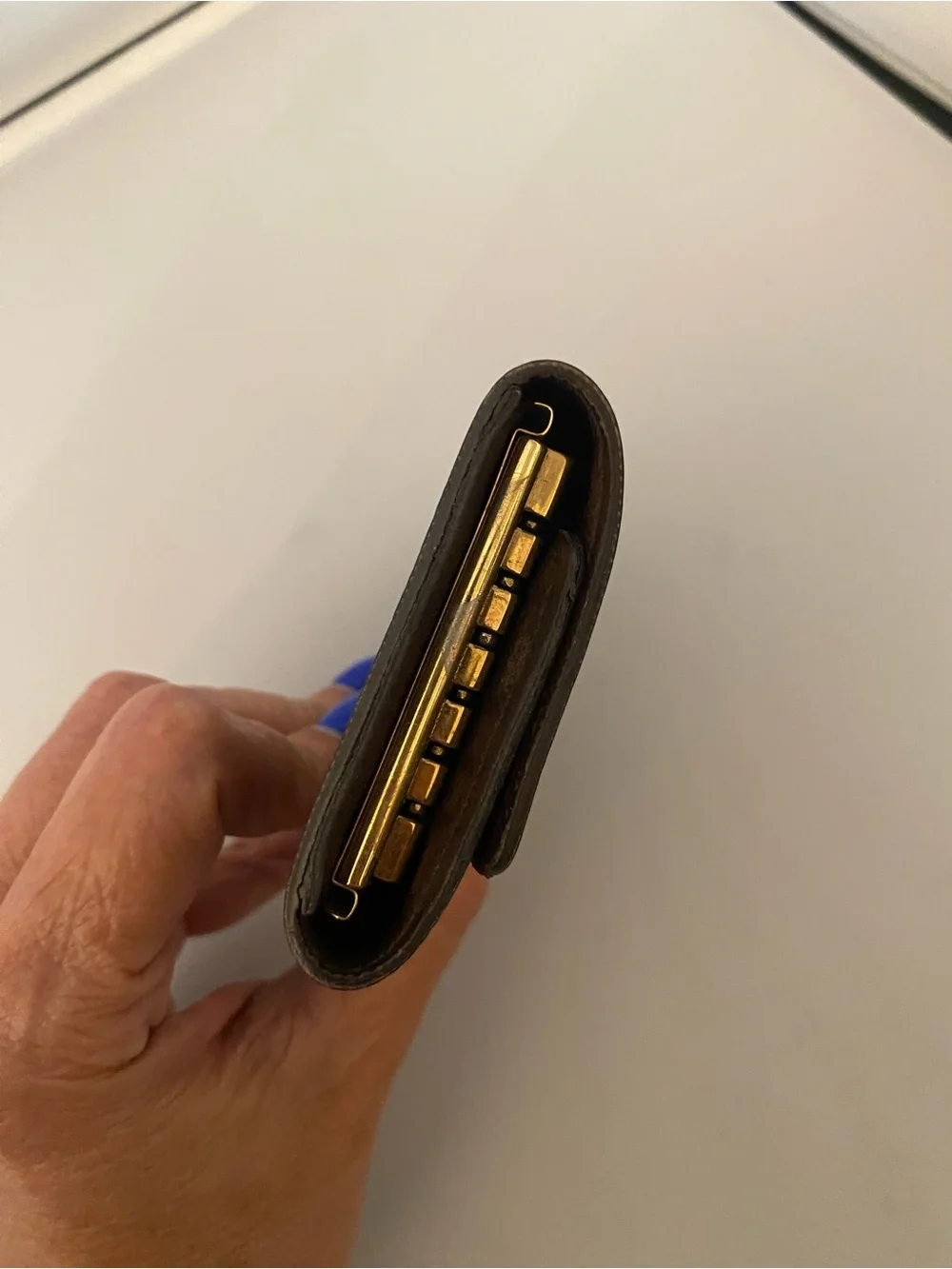 Louis Vuitton Brown Damier Textured Leather Key Holder with Gold Hardware